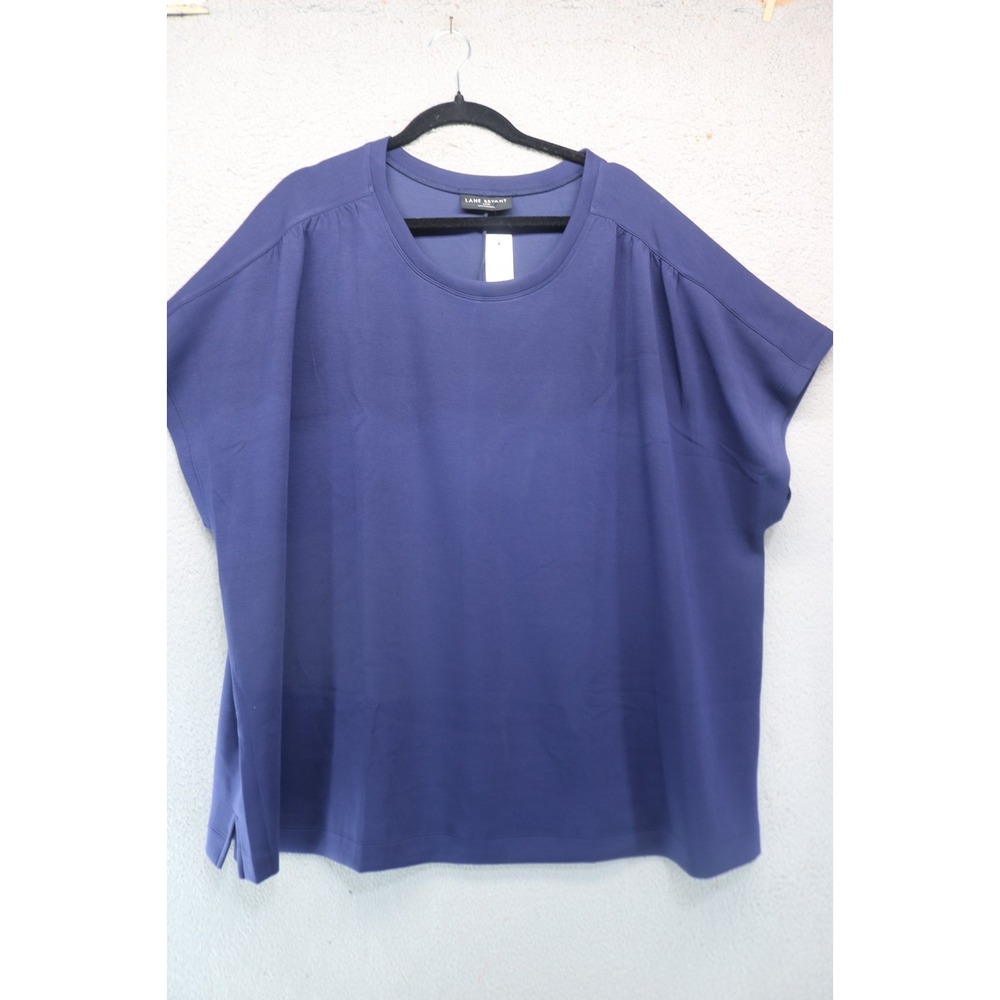 Lane Bryant Navy Blue Short Sleeve Tunic-Size 26/28-NWT-Modal Blend-Soft-Classic